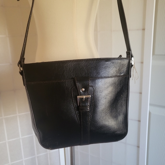 Vintage Black Leather Bag - Picture 3 of 6